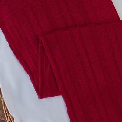  Manta de Linha Trança - Vermelho